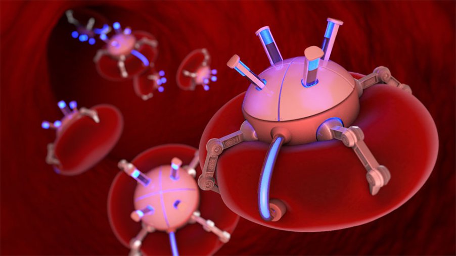 Cancer Fighting Nanobots.
Robots have come a very long way over the past few years, and now engineers have developed robots the size of a red blood cell. While these nano robots won’t necessarily look like spaceships, they will be able to target specific cancerous cells and attack them with precision. Just imagine walking around with tiny robots inside of you… kinda weird, but kinda awesome.