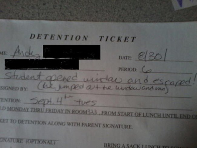 Students get put in detention for the strangest things