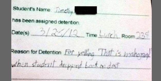 Students get put in detention for the strangest things