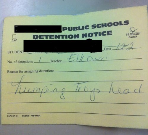 Students get put in detention for the strangest things