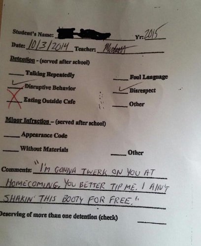 Students get put in detention for the strangest things