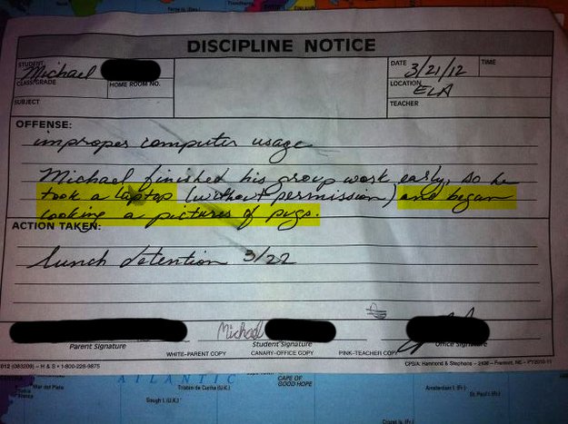 Students get put in detention for the strangest things