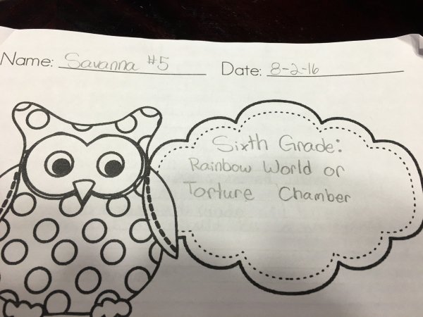 owl - Name Savanna Date 8216 . Sixth Grade Rainbow World on Torture Chamber