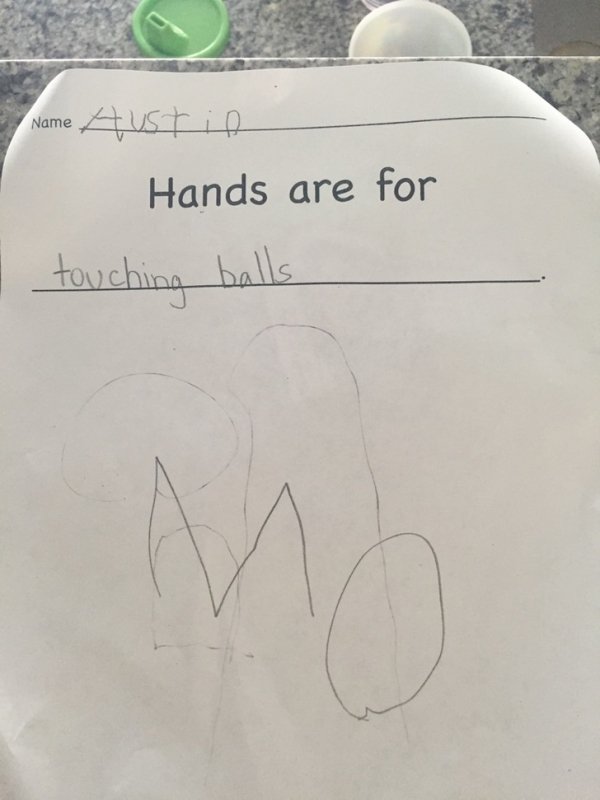 hands are for touching balls - Name Austin Hands are for touching balls