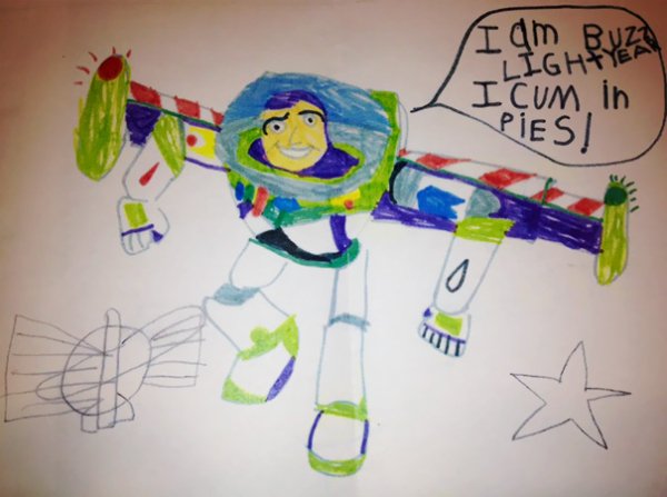 buzz lightyear kid drawing