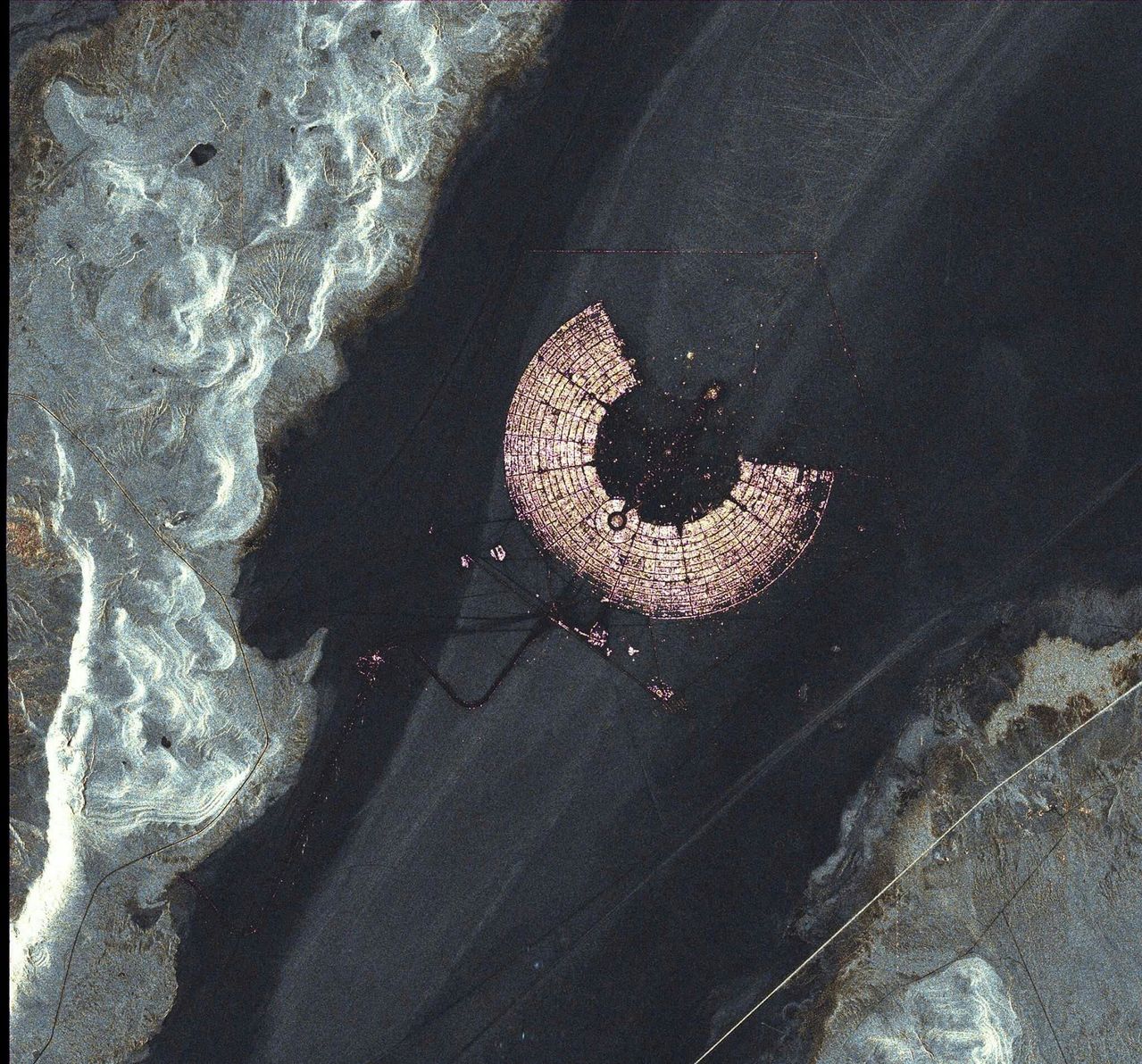 Aerial view of Burning Man taken from the International Space Station