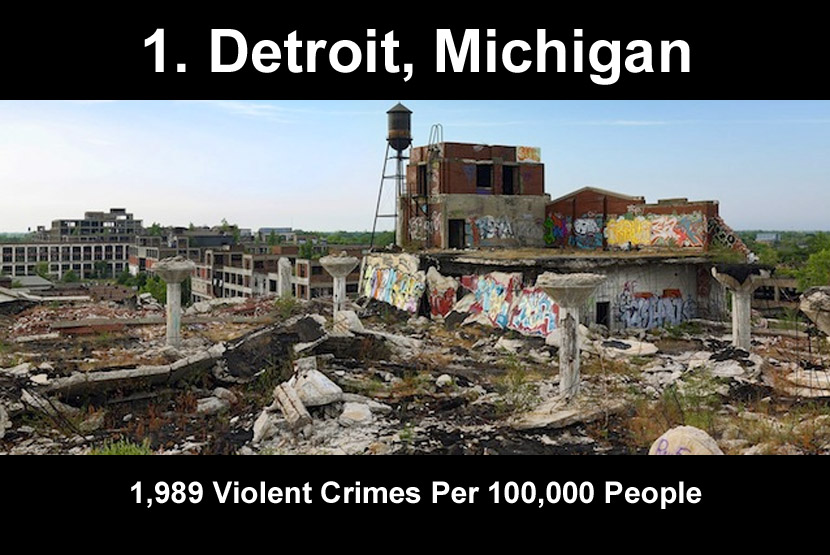 detroit meme - 1. Detroit, Michigan 1,989 Violent Crimes Per 100,000 People
