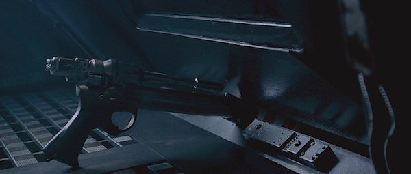 The spear gun Ripley uses to jam the pod door in Alien (1979) can be briefly seen at the start of the film – still there 57 years later.