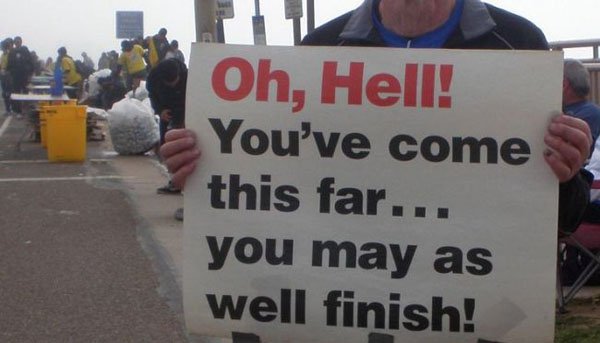 Motivational marathon signs that go the extra mile