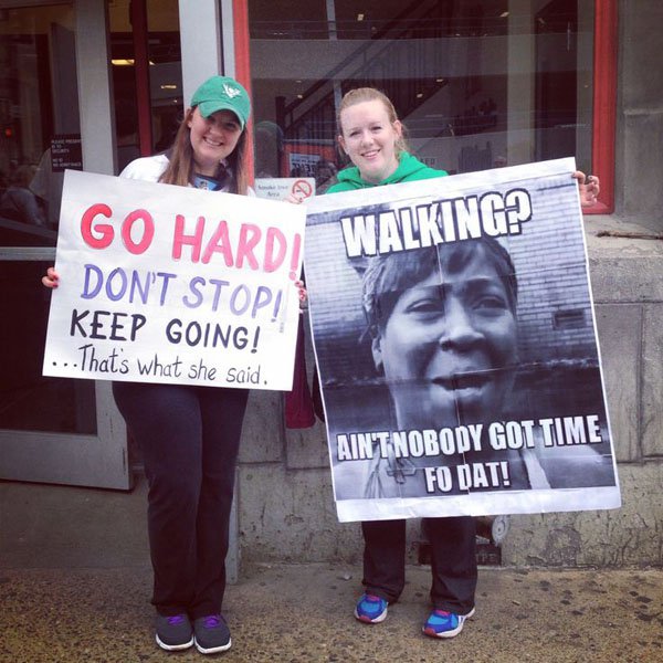 Motivational marathon signs that go the extra mile