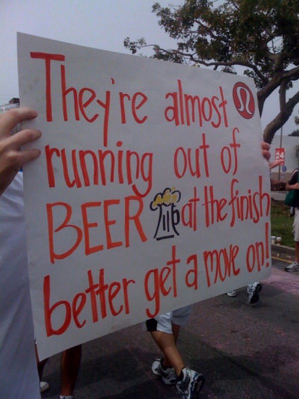 Motivational marathon signs that go the extra mile