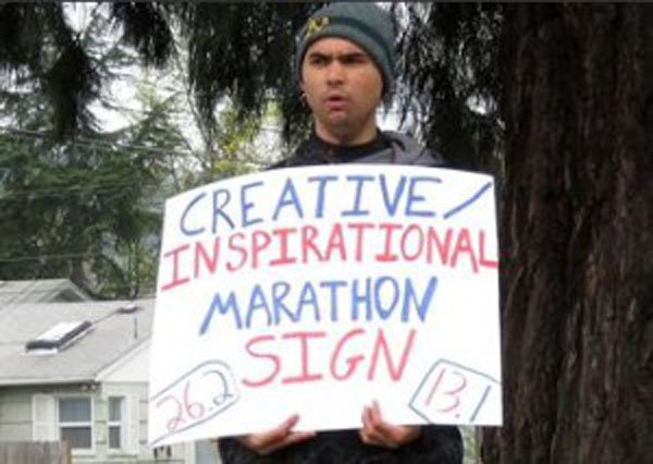 Motivational marathon signs that go the extra mile