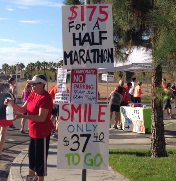 Motivational marathon signs that go the extra mile