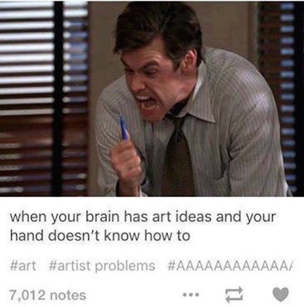 tumblr - jim carrey liar liar gif pen - when your brain has art ideas and your hand doesn't know how to problems 7,012 notes