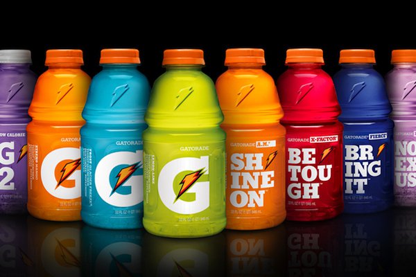 Gatorade.
The name comes from the University of Florida’s football team, the Gators. It was originally called Gator-Aid.