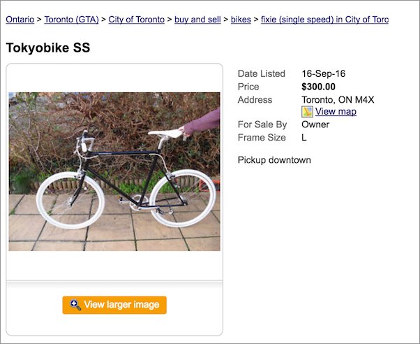 Few days later, the exact same bike ends up being posted on Kijiji, so the owner messaged him with interest in purchasing said bike.