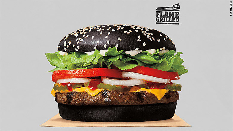 A Creative Spin: Black Buns.
That's right. There is such thing as a whopper with black buns, and they were available in Japan (Kuro Diamond and Kuro Pearl) to promote Pirates of the Caribbean and in the U.S. around Halloween.