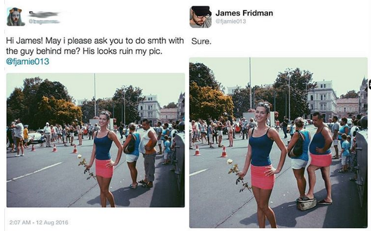 james fridman fat girls photoshop - James Fridman Game013 Hi James! May i please ask you to do smth with Sure. the guy behind me? His looks ruin my pic.