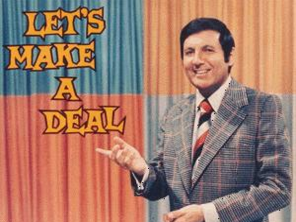 The Monty Hall Puzzle.
This is one to stump your buds. Imagine the old “Let’s Make a Deal” Game, hosted by Monty Hall. You’ve got 3 doors; behind 2 are goats and the final door has a car. You get to pick a door (let’s say A), but not open it yet. The host, who can see what’s behind all the doors, will open a door that has the goat (lets say door 3). If you’ve luckily chosen the door with the car, he’ll randomly open one of the goat doors. Then he’ll ask if you’d like to switch, what do you do?
Probability states that if you change your door, the odds are better to win the car; 2/3rds better in fact. With the original door, you have a 1/3 chance, and the other doors have a 2/3 chance. When he opens the door with the goat, the 2/3 chance gets transferred to the remaining door. Sure, you might win with your door, but the odds are better if you switch.