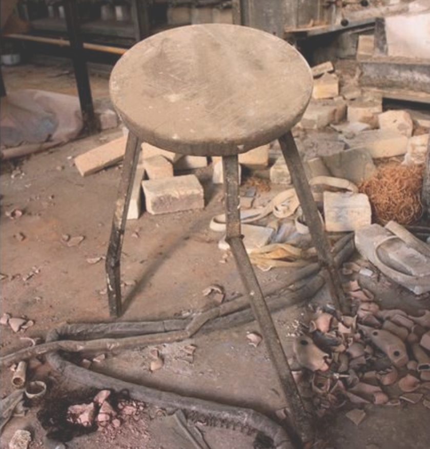 stools that seemed to be waiting for the factory workers to return.