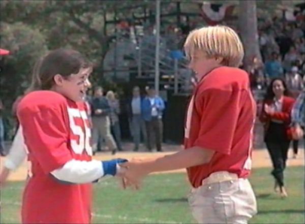Little Giants - Devon Sawa was 15 during filming and much taller than his 10 year old castmates so he can be seen wearing only socks in some scenes.