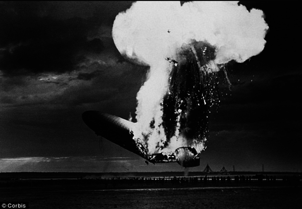 When the Hindenburg caught fire and crashed on May 6, 1937, 35 people of the 97 passenger and crew perished.