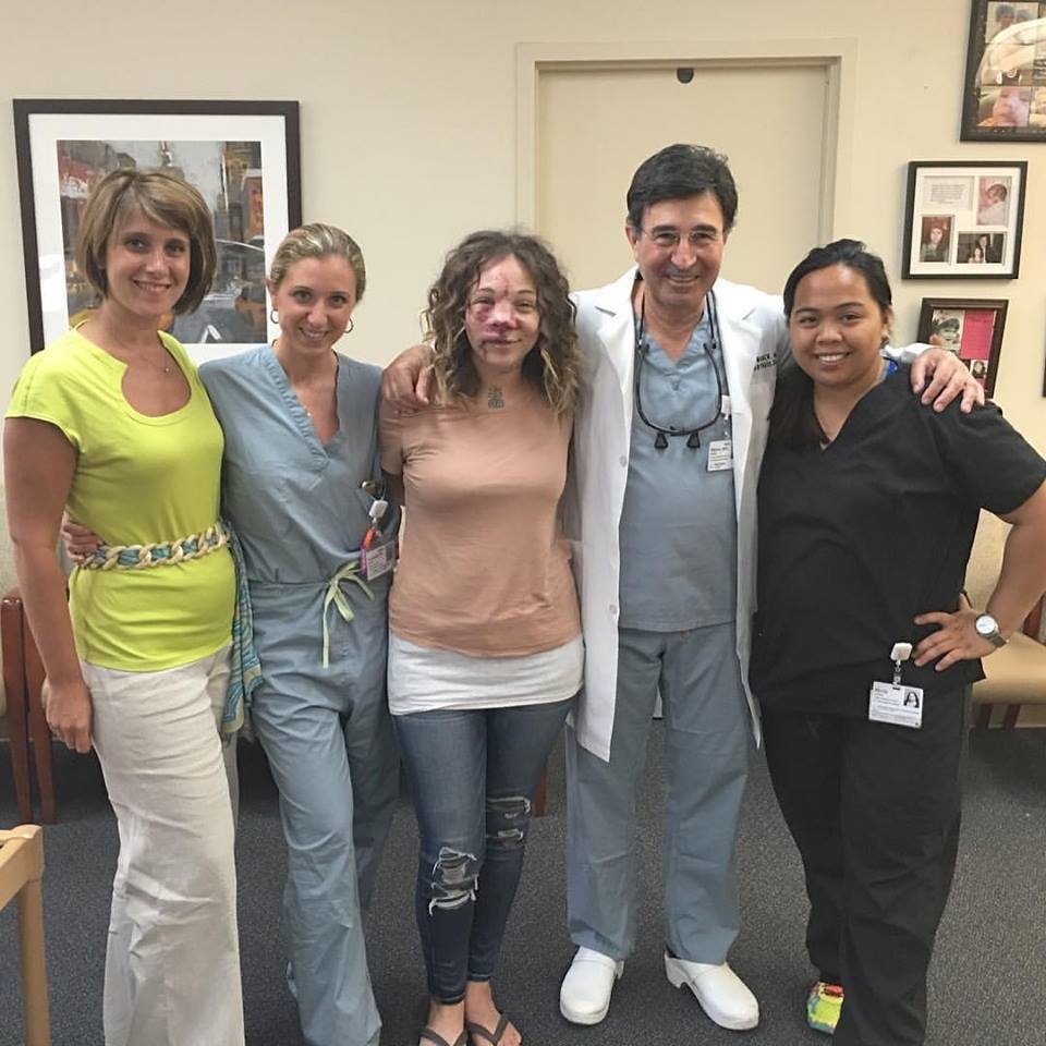 A Team Effort.
Here is a recent photo of Jennifer with Dr. Waner and his staff, taken on August 30, 2016.