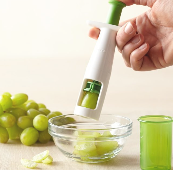 Salad prep won't be a hassle with this unique tomato and grape cutter.
