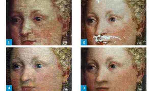 In 2010, Louvre restorers faced accusations of carrying out two botched nose jobs on a woman pictured in one of the museums 16th-century masterpieces.

A principal character in Supper at Emmaus, a 1550s painting by the Renaissance master Veronese, has had "cosmetic surgery," and has emerged with "a mutilated nose tip that hovers disconnectedly over an anatomical void." Subsequent fixes have also left her with an unnaturally wide nostril and swollen lips.