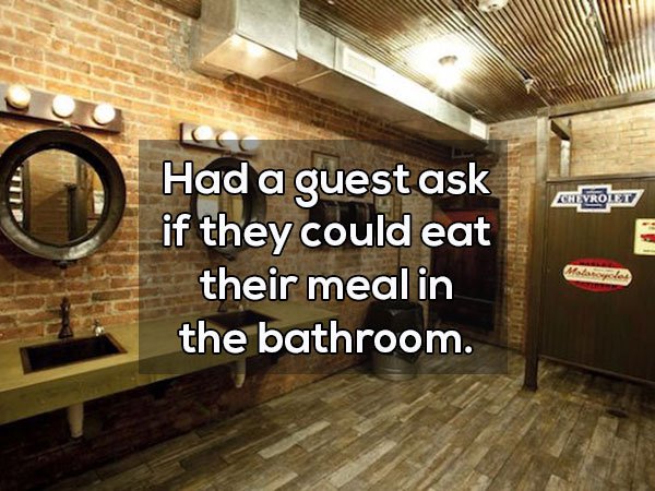 restrooms industrial interior design restaurant - Ich Vrolet Had a guest ask if they could eat their meal in the bathroom.