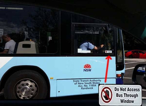 state transit 85 - M Nsw State Transit Authority of New South Wales Acc. No. 11954 Randwick Do Not Access Bus Through Window