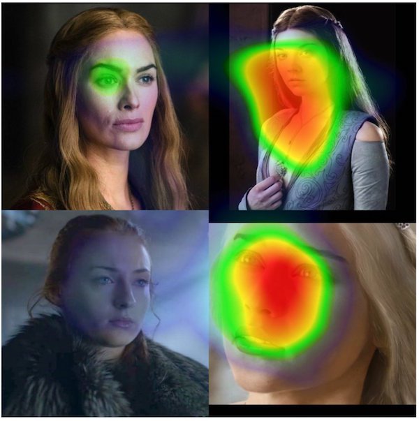 Among four “Game of Thrones” actresses, people like looking at Emilia Clarke (Daenerys) most, Natalie Dormer (Margaery) second, Lena Headey (Cersei) third, and Sophie Turner (Sansa) fourth.