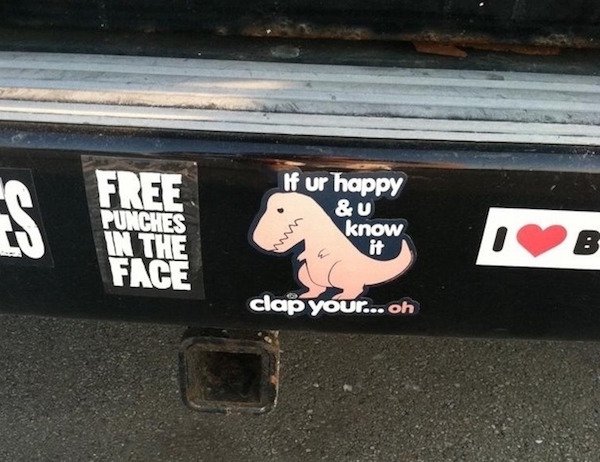 There are regular bumper stickers, then there are these masterpieces