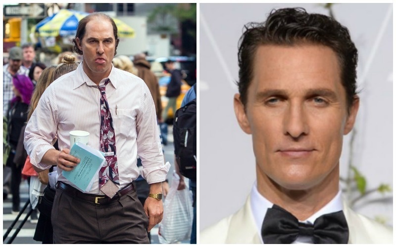 Matthew McConaughey.
Make up artists did a great job on Matthew McConaughey in "Gold." They gave him a receding hairline and a beer belly that left him truly unrecognizable. He could wear that to Wal-Mart and nobody would give him a second glance.