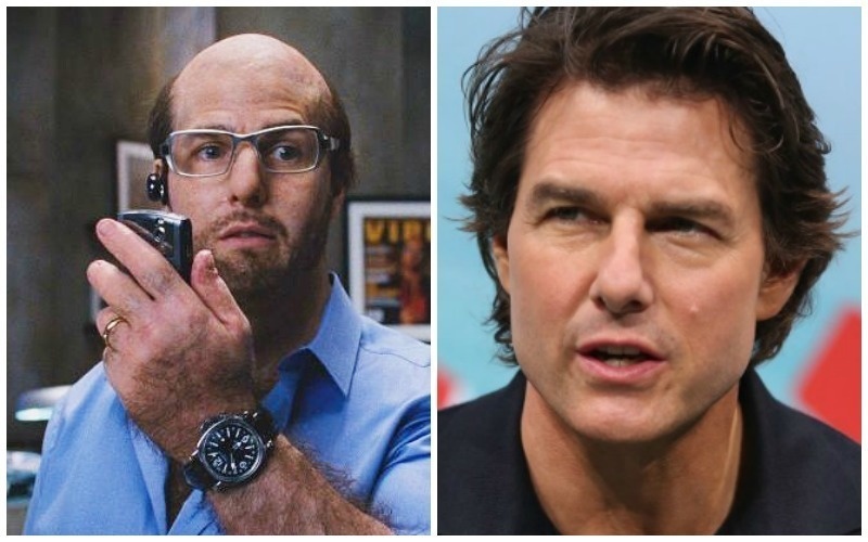 Tom Cruise.
Tom Cruise has been known to undergo some pretty serious transformations for some of his roles. One of the best was in "Tropic Thunder" when he played Len Grossman.

He was turned into a middle aged, nearly bald, less than skinny guy. He received a Golden Globe nomination for the role.