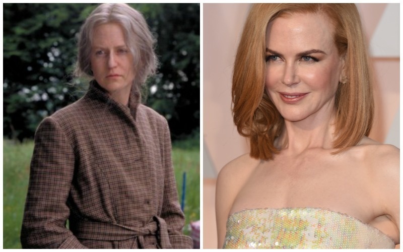 Nicole Kidman.
Nicole Kidman had to sit in the make up chair for almost three hours each day for her role in "The Hours." She had a prosthetic nose applied each day to make her into Virginia Woolf.

The transformation was amazing and she received an Oscar nomination for the role.