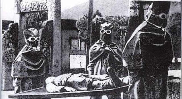 During the final months of World War II, Japan planned to use plague as a biological weapon against U.S. civilians in San Diego, California, hoping that the plague would spread as much terror to the American population. Japans surrender came only 5 weeks before the plan was to be executed.

The chemical warfare research unit that was behind this has a ghastly history of human experimentation, including vivisection and amputations on up to 250,000 “research subjects.” For example:
Prisoners had limbs amputated in order to study blood loss. Those limbs that were removed were sometimes re-attached to the opposite sides of the body. Some prisoners’ limbs were frozen and amputated, while others had limbs frozen, then thawed to study the effects of the resultant untreated gangrene and rotting.
Some prisoners had their stomachs surgically removed and the esophagus reattached to the intestines. Parts of the brain, lungs, liver, etc., were removed from some prisoners