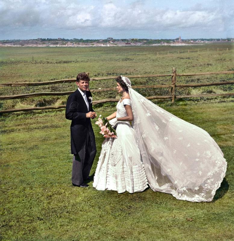 Senator John F. Kennedy and Jacqueline Bouvier Kennedy on their wedding day. September 12, 1953