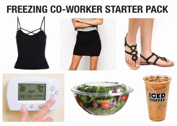memes - best starter packs - Freezing CoWorker Starter Pack 68 9590 Iced Coffee C C
