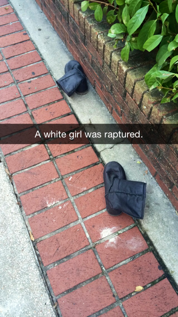 white girl was raptured meme - A white girl was raptured.