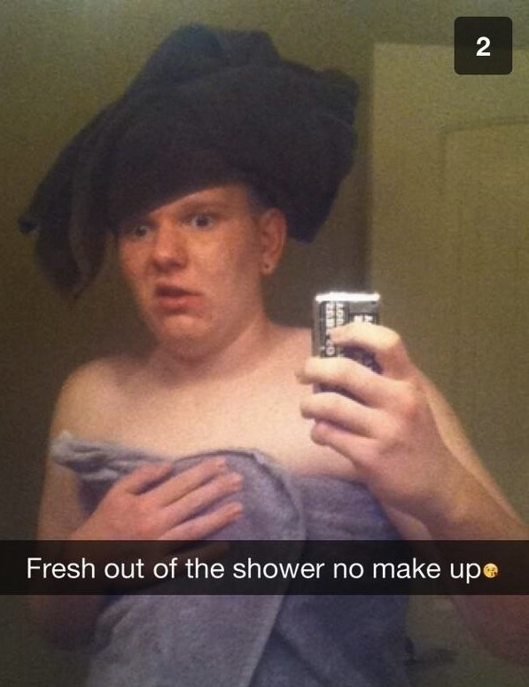 funny snapchat captions - Fresh out of the shower no make upe