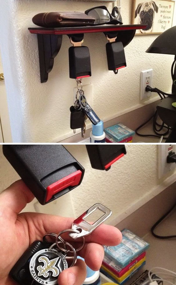 For whatever reason you may have access to old seat belts, don't miss the opportunity to turn them into these handy key holders.