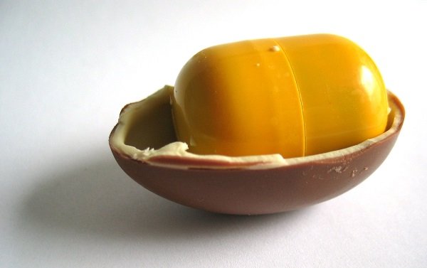 Kinder Eggs.
These delicious chocolate eggs are banned from the States due to a law that prohibits non-edible items being placed inside of foods.