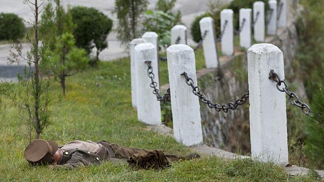 North Korea didn’t like the image that a soldier sleeping in public presented to the world.