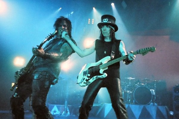 Mötley Crüe.
When guitarist Mick Mars was in a band called “White Horse” he recalled that someone once said that they looked like “a motley looking crew.” They then decided on the name Mottley Cru, which was then changed to MötleyCrüe. The dots were also added thanks to the German beer, Löwenbräu which they were drinking at the time.