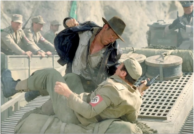 Indiana Jones and the Last Crusade.
The film set in 1938 has Nazi officers donning various WWII combat medals even though the war didn't actually start till September 1, 1939.