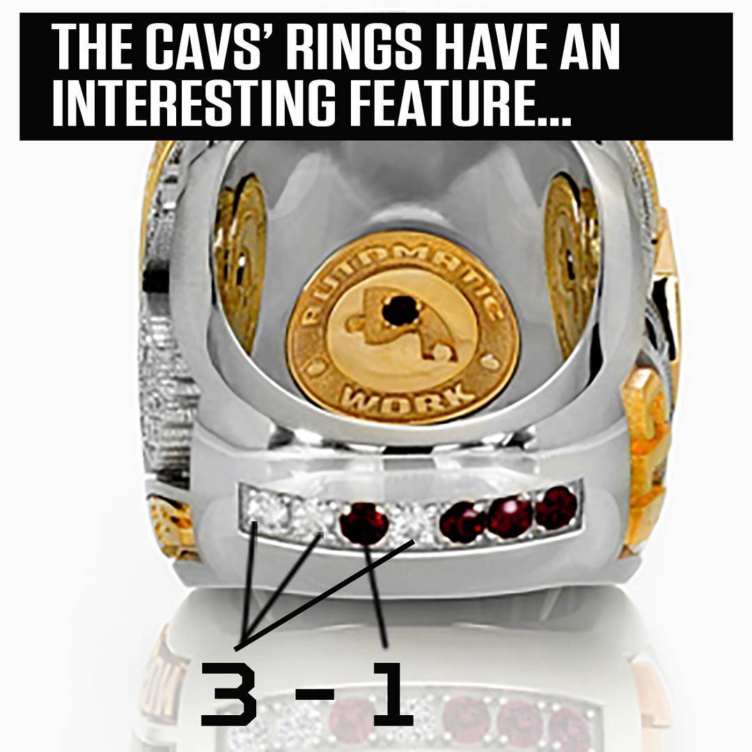 The game-by-game Finals record is represented on the Cavs’ rings. Just so they don’t forget.