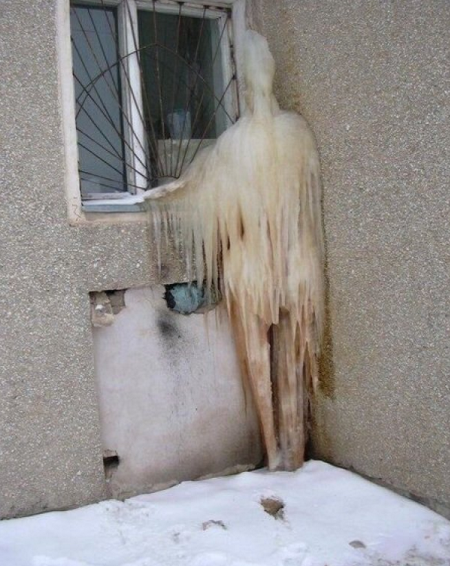 This creepy as hell ice formation.