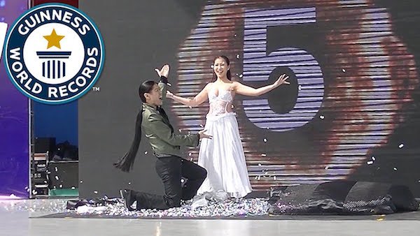 Most Costume Changes in 1 minute.
Magicians Avery Chin and Sylvia Lim set the record for the most costume changes in 60 seconds. The Malaysian duo performed an incredible 19 costume changes, beating the previous record by two entire costume changes.