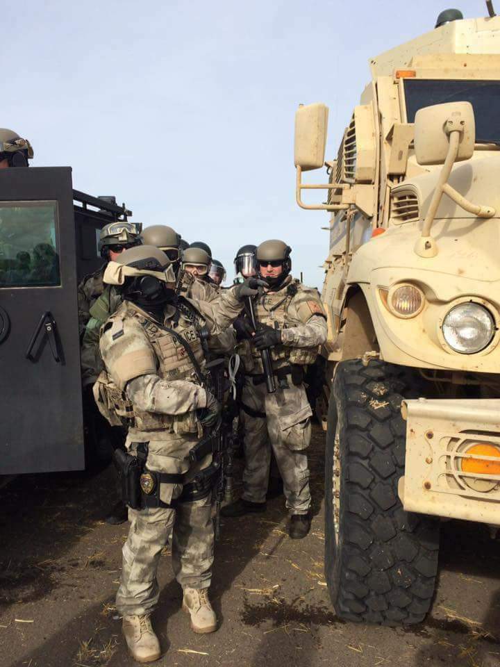 Not Iraq, not Afghanistan. This is Standing Rock, North Dakota right now